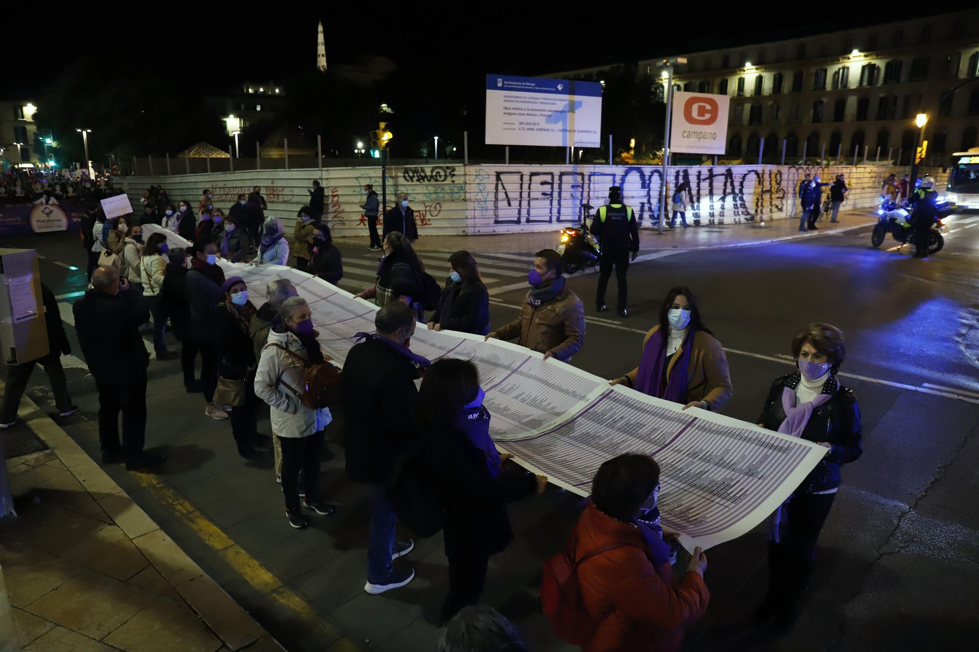 Manifestación del 25N contra la violencia machista en Málaga