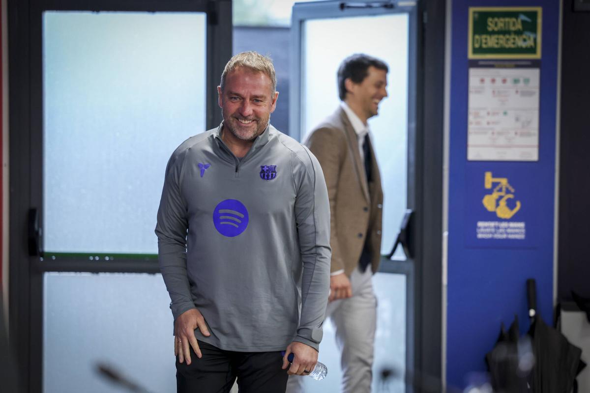 Hansi Flick, antes de la rueda de prensa