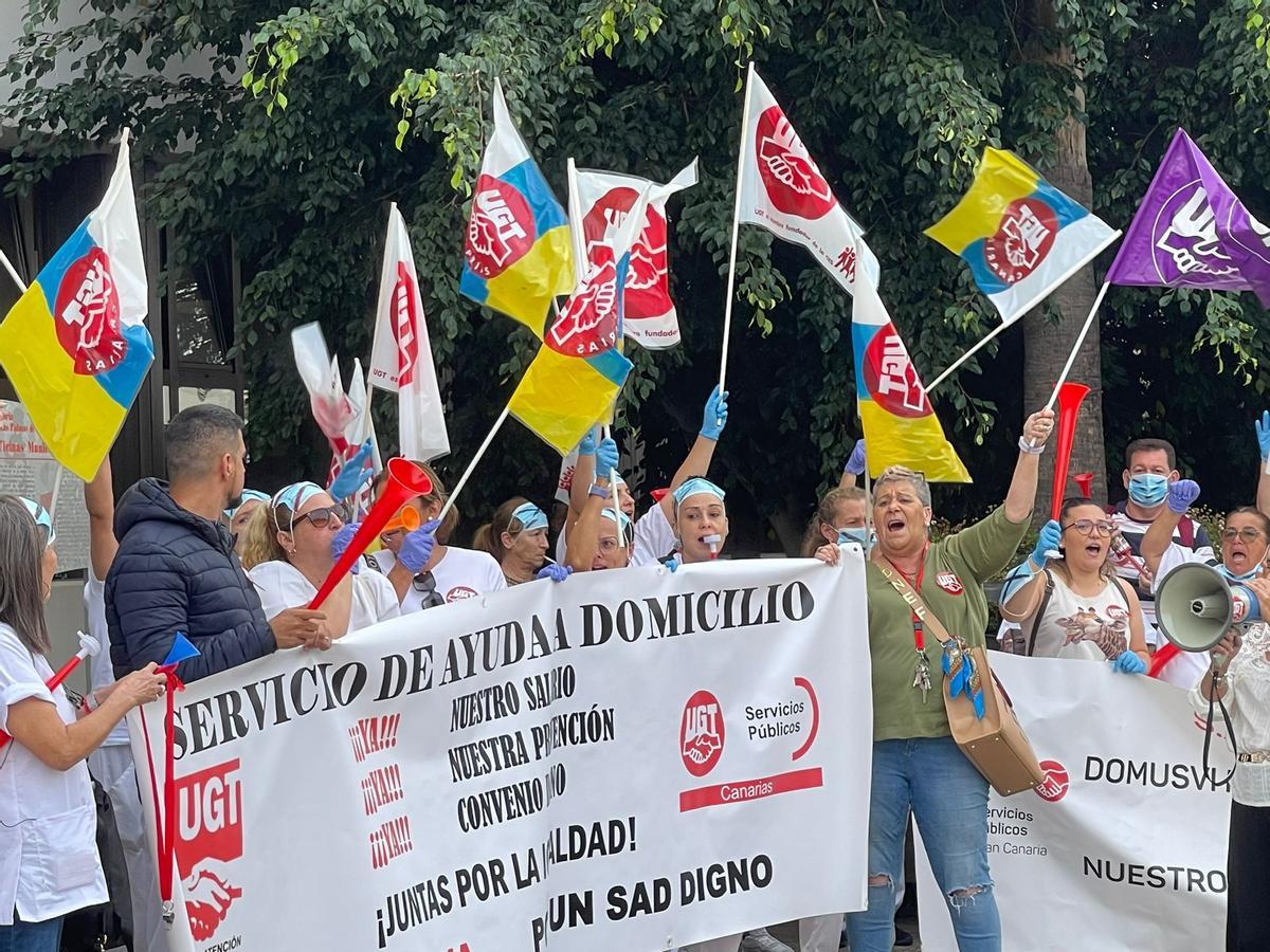 Manifestación del servicio de ayuda a domicilio.