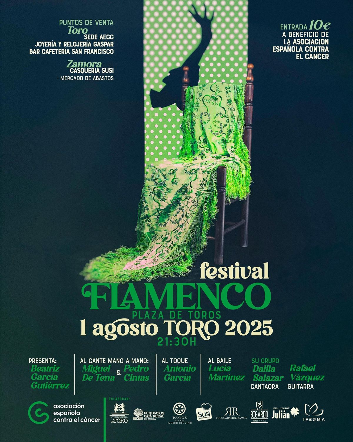 Cartel promocional del Festival Flamenco de la AECC en Toro.
