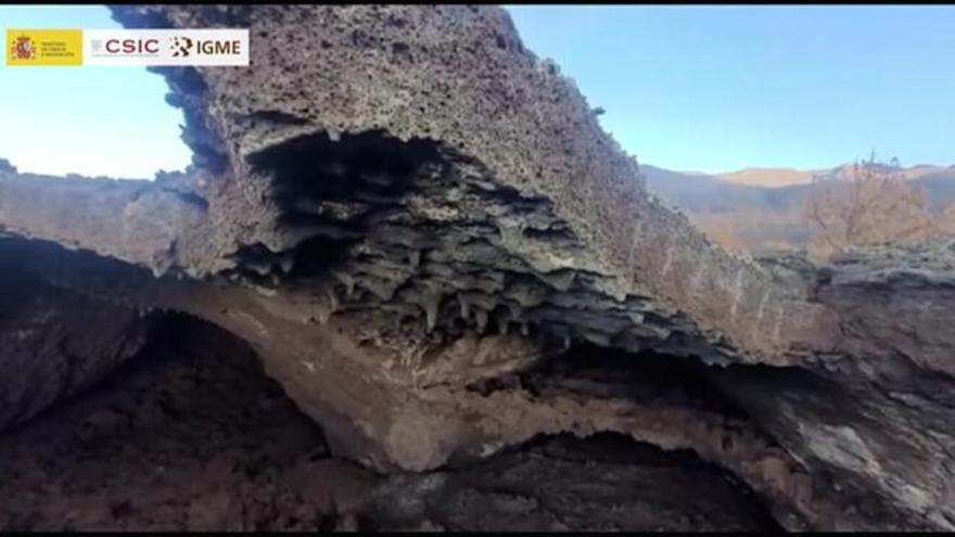 Los "estafilitos", las estalactitas creadas por las gotas de lava de La Palma