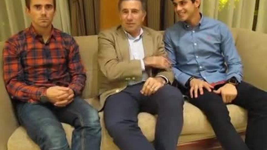 Aspar, con Nico Terol y Jordi Torres en su despedida