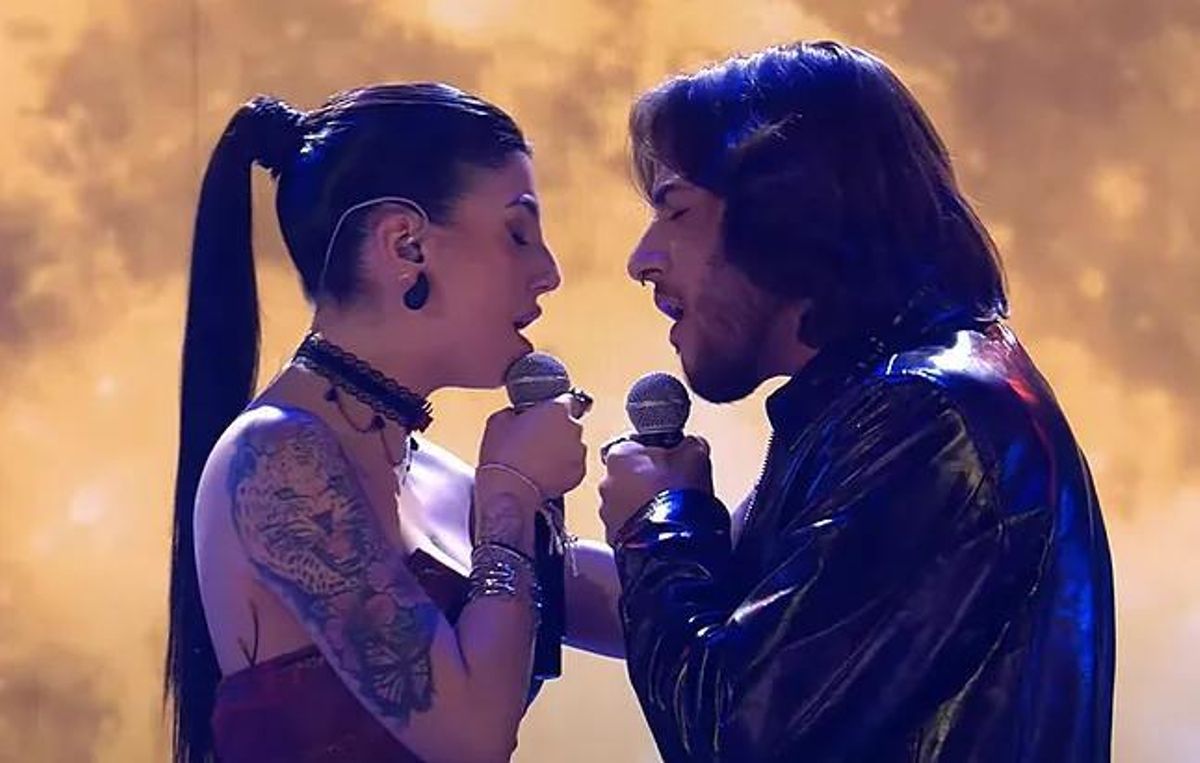 Naiara y Lucas actuando en la gala 5 de OT 2023.