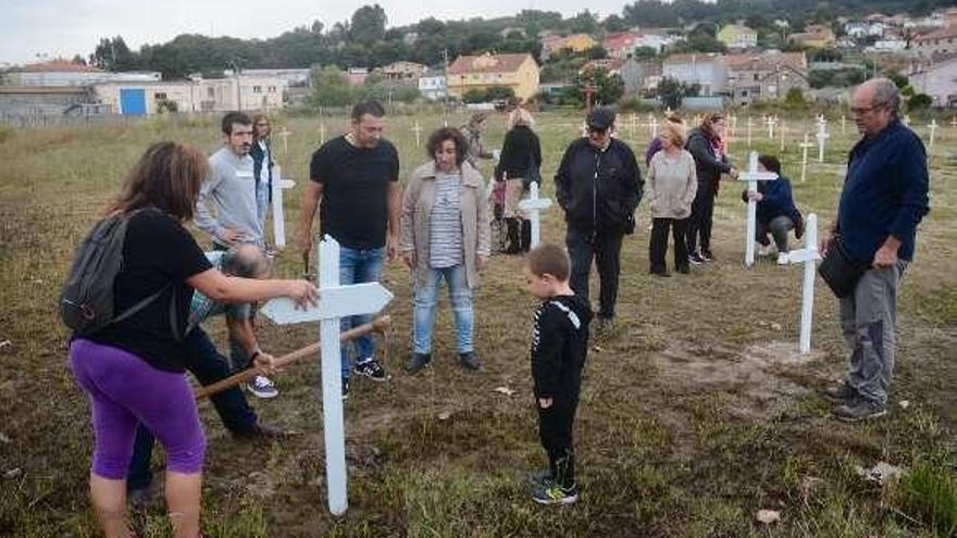 Una campaña de protesta de la plataforma de Louizán. // Rafa Vázquez