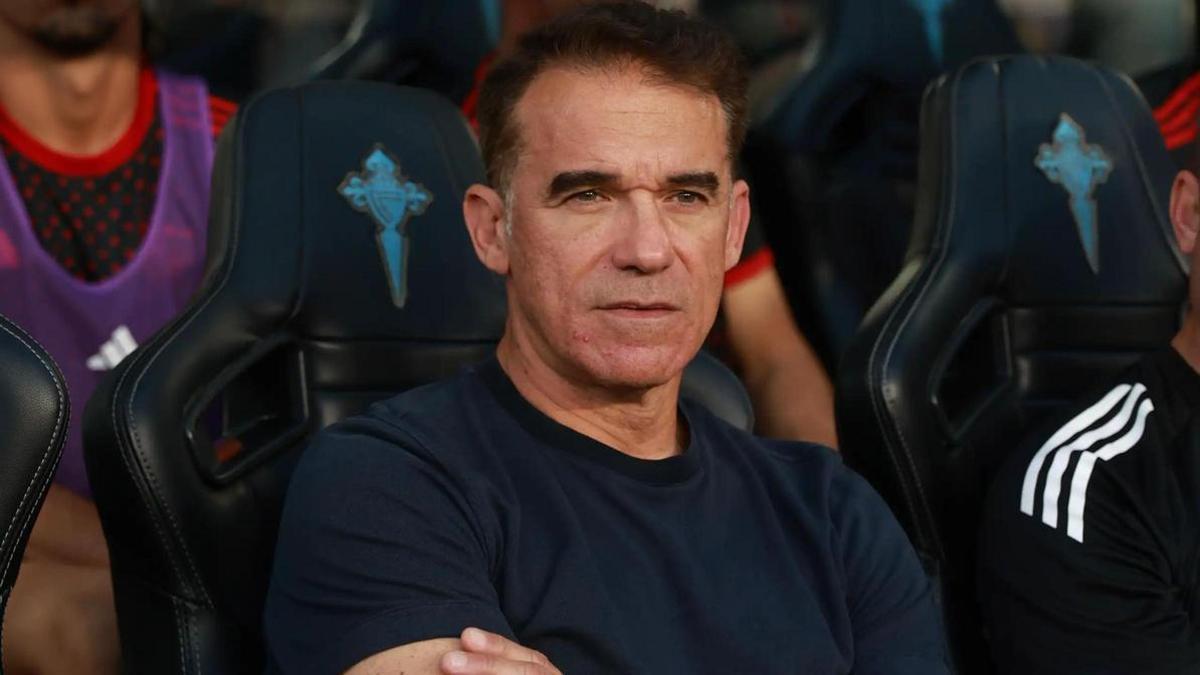 Luis García Plaza, en el Celta-Sevilla de Liga