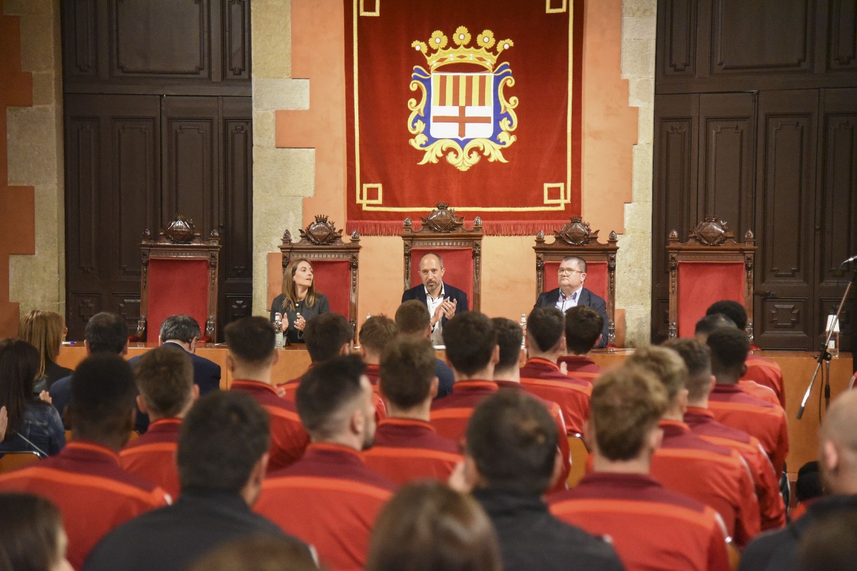 Recepció del CE Manresa a l'Ajuntament per l'ascens