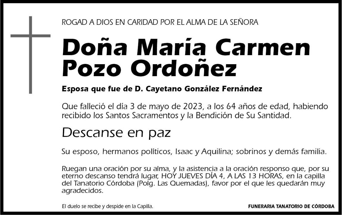 MARÍA CARMEN POZO ORDOÑEZ