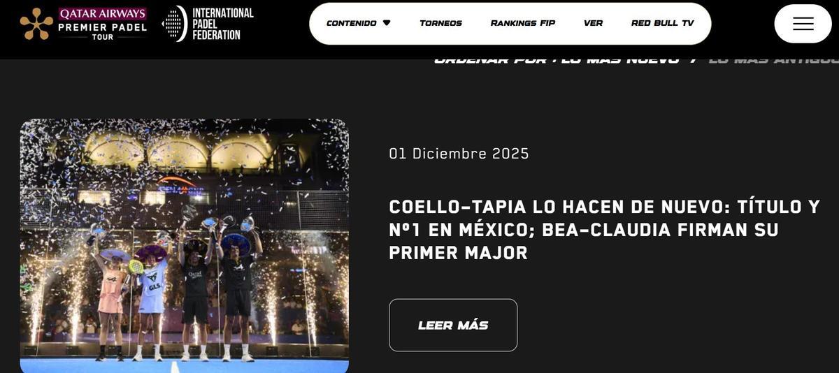La web de Primer Padel ha tenido muchas visitas esta temporada