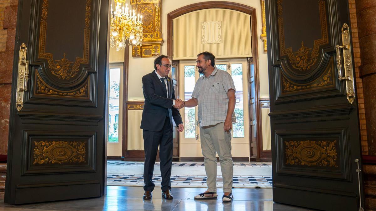 Dani Cornellà, CUP, durante la ronda de consultas con el president del Parlament