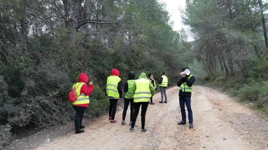 Los activistas que impidieron la batida el pasado domingo en la Serra Grossa.