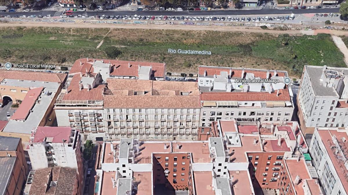 Vista aérea del edificio adquirido por Edgar Suites en Málaga