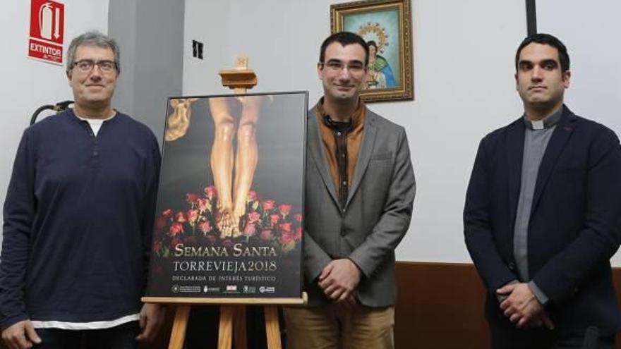 Pedro Nogueroles, Jesús Sánchez y Pedro Payá en la presentación del cartel anunciador.