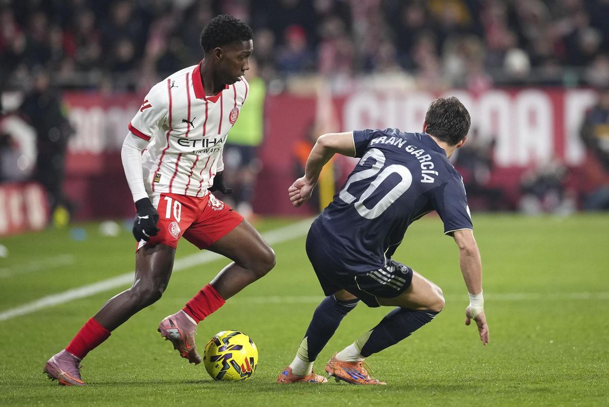 Asprilla, en el partit contra el Madrid a Montilivi.