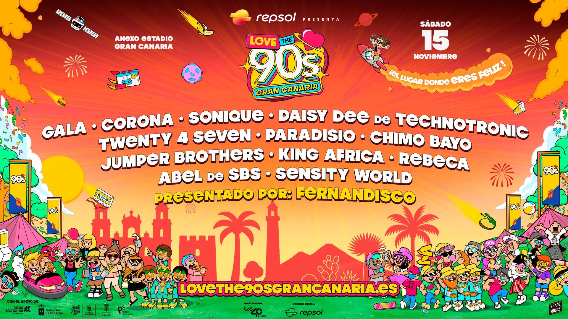 Love the 90's llega a Gran Canaria con un cartel de leyendas noventeras