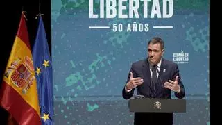 Sánchez clama contra el regreso del fascismo en el 50 aniversario de la muerte de Franco: "Puede volver a ocurrir"
