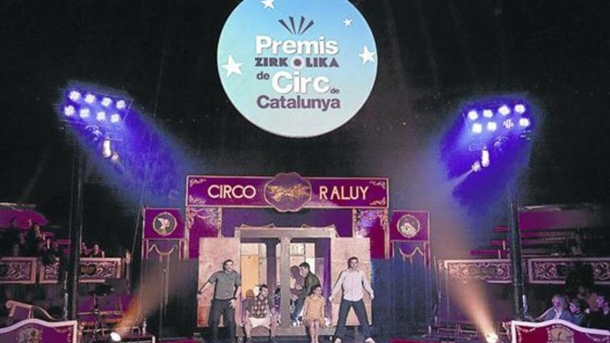 Un momento de una actuación en la 'Nit del circ' del 2013, en la que se entregaron los premios Zirkòlika.