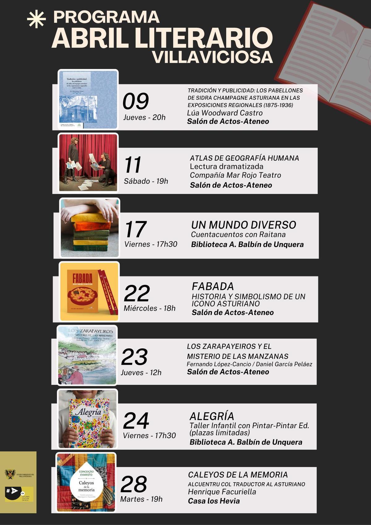Cartel promocional del programa literario.