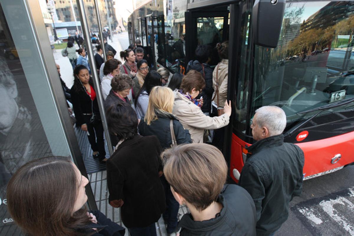 Serveis mínims en els autobusos de Barcelona.