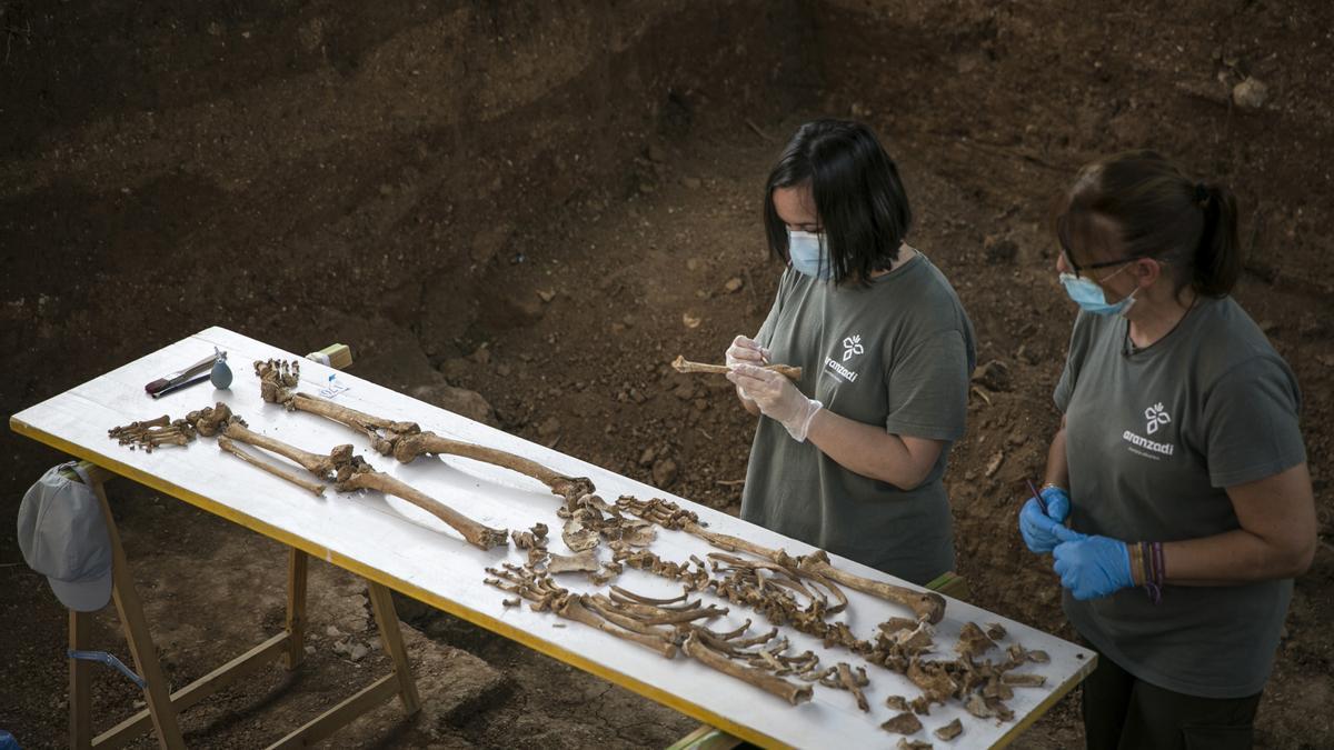 Una exhumación en la fosa común de Pico Rejas.