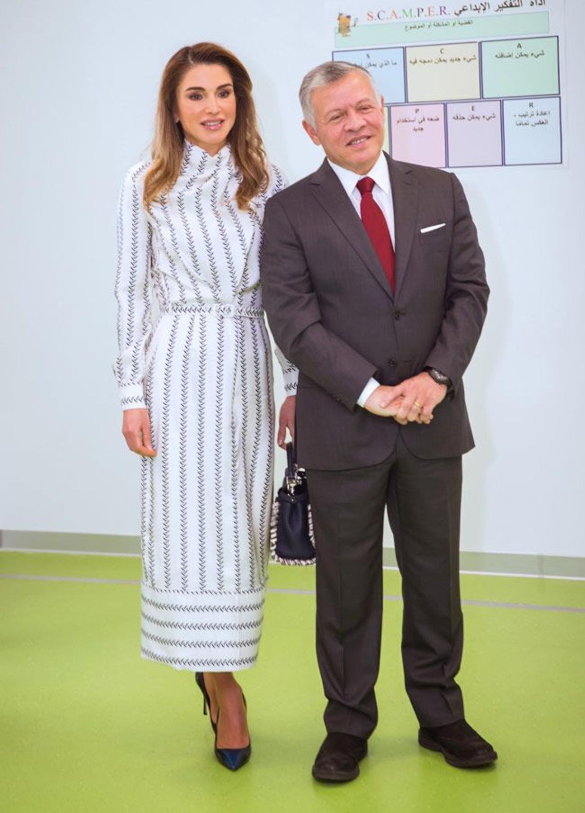 Rania de Jordania y Abdalá II en la Queen Rania Teacher Academy