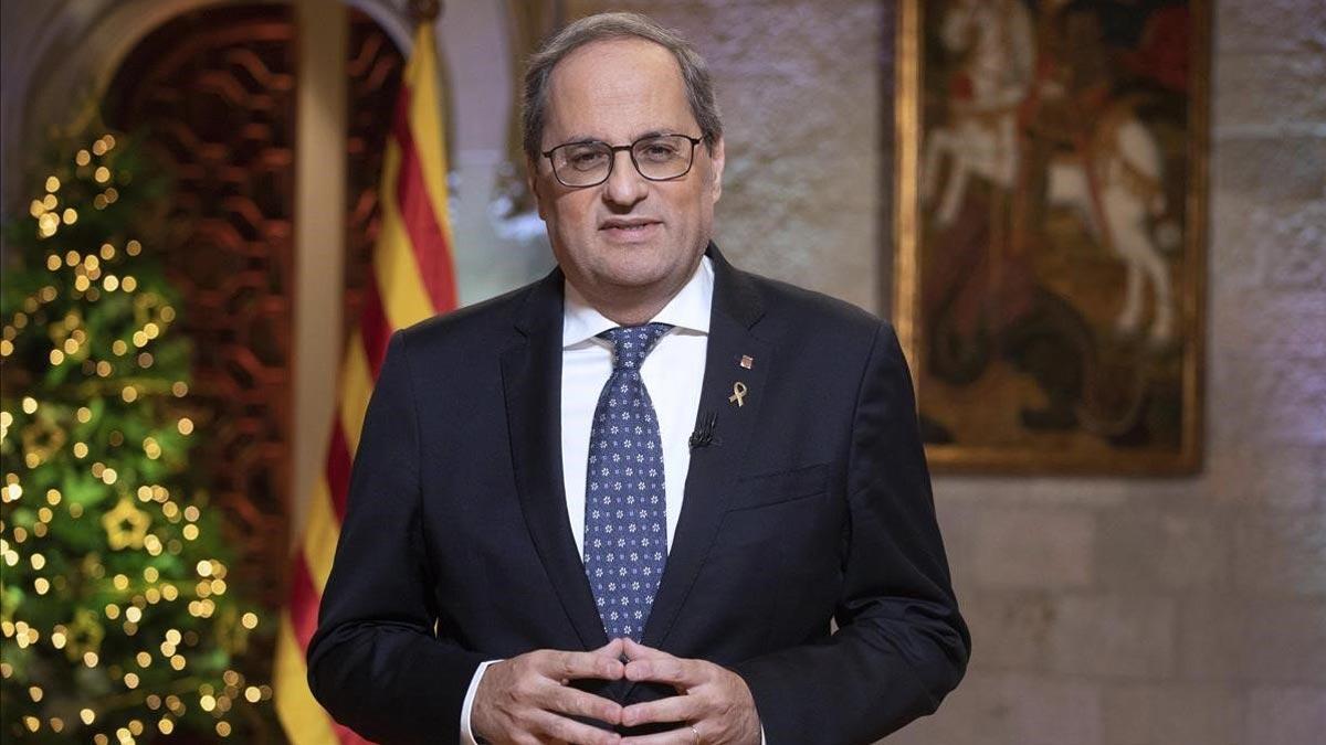 El presidente de la Generalitat, Quim Torra, en su mensaje de Fin de Año