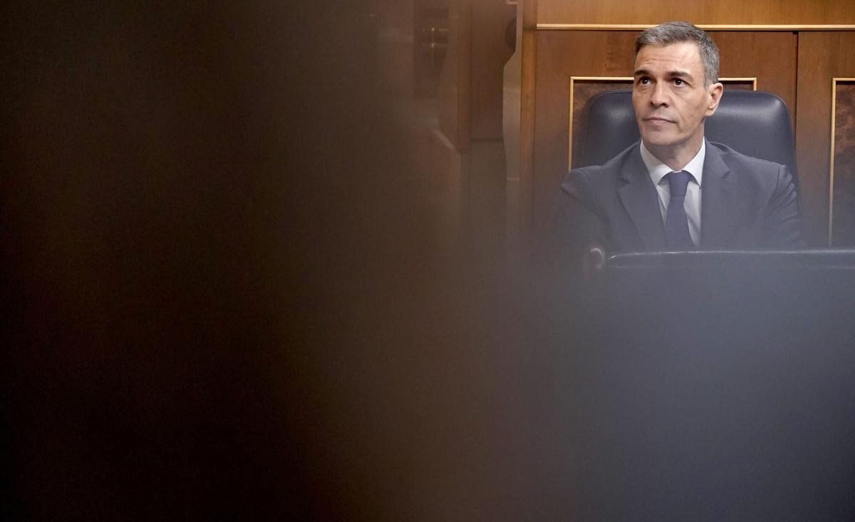 El presidente del Gobierno, Pedro Sánchez, durante un pleno del Congreso de los Diputados.
