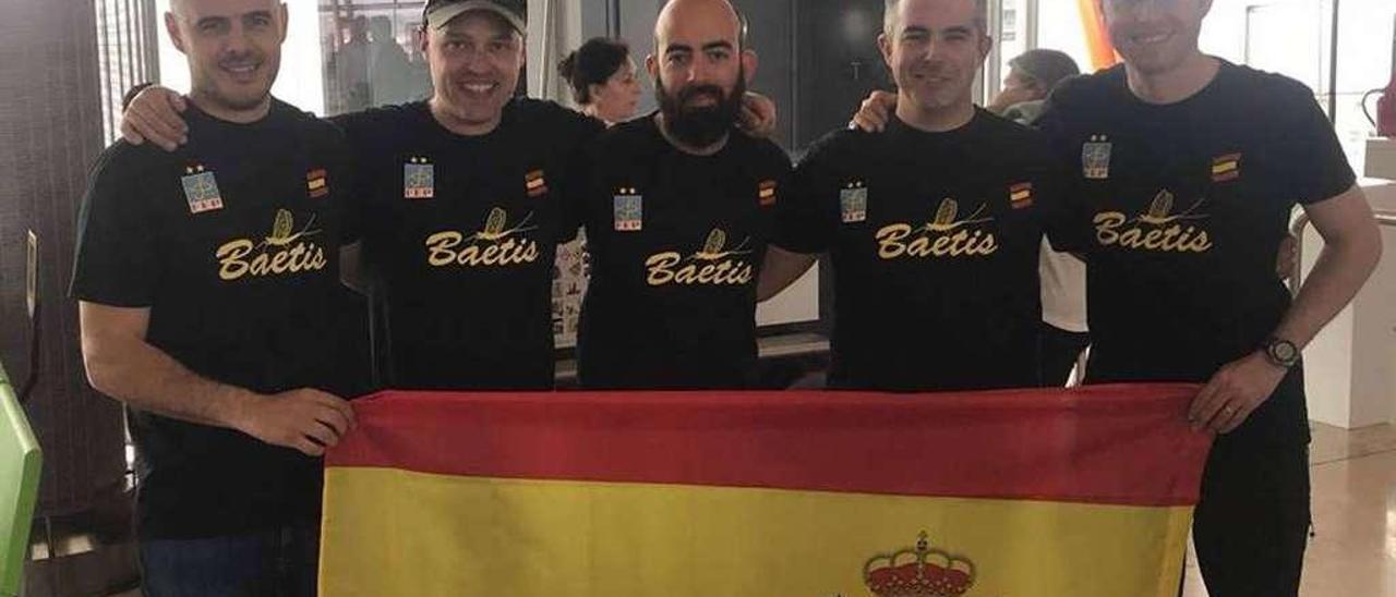 La selección española, con el asturiano Andrés Torre en el centro.