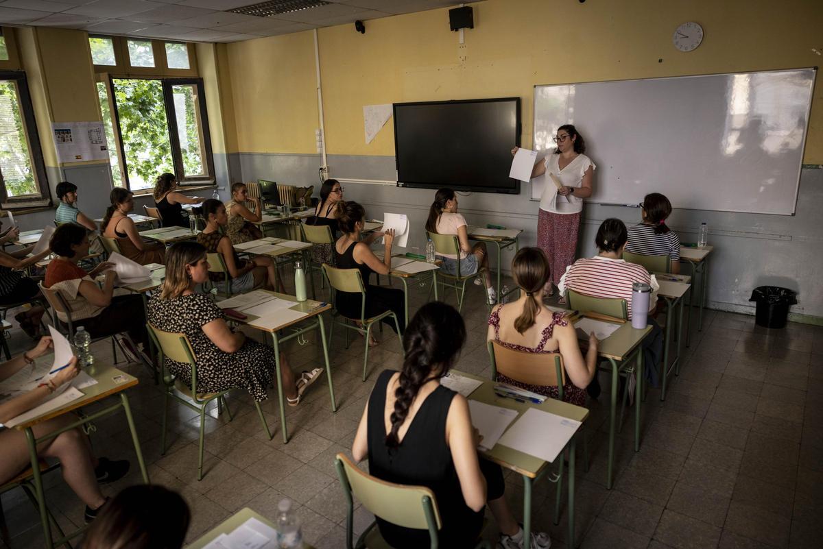 Imagen de archivo de un examen de oposiciones a profesores de FP.