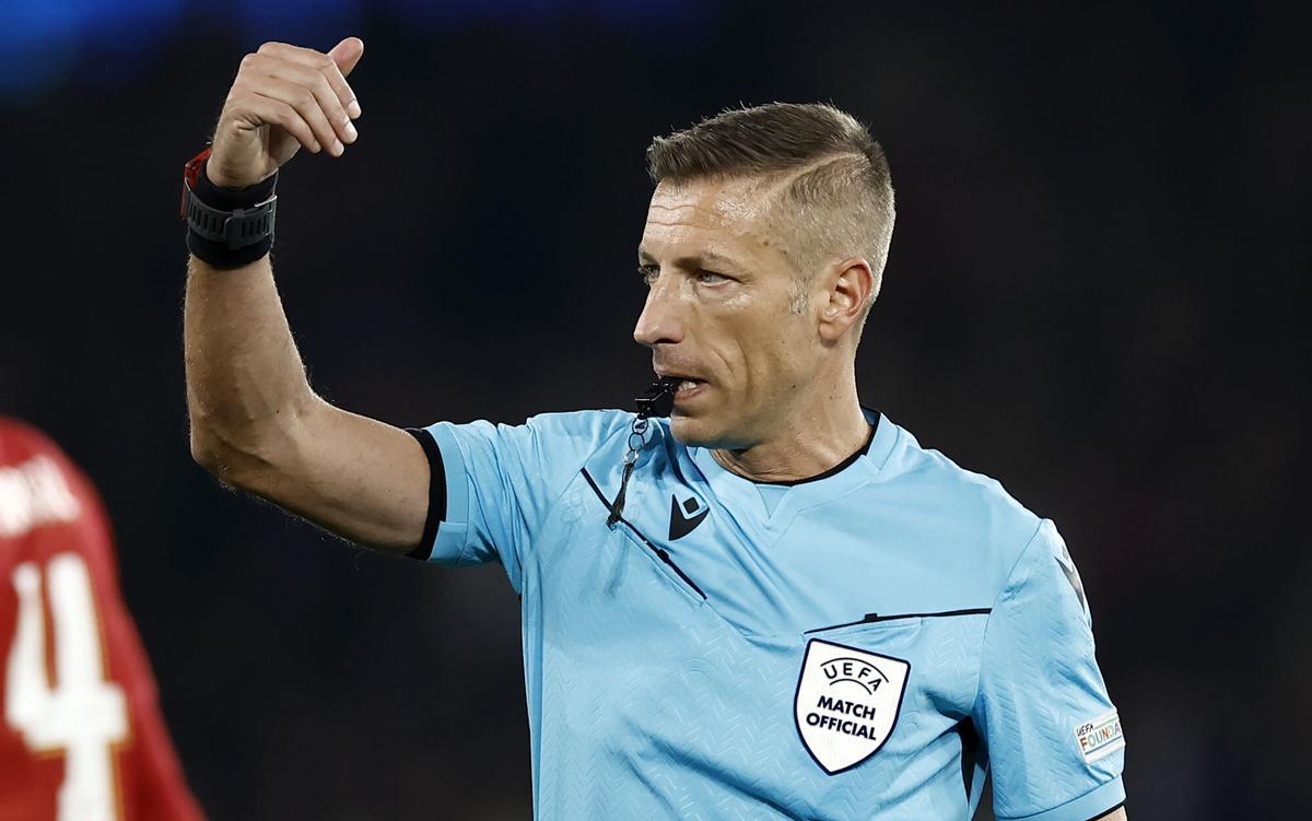 Davide Massa, durante un partido de Champions