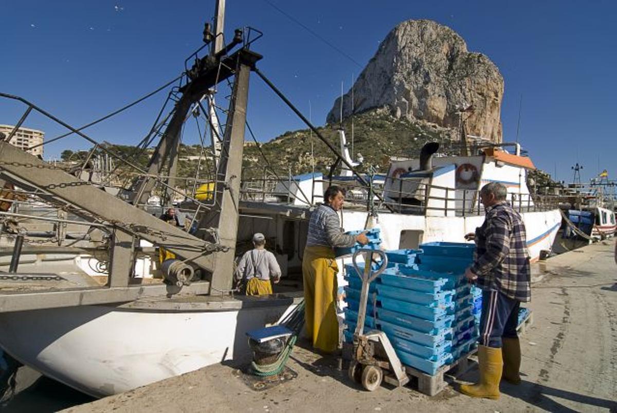 Pescadores en el puerto de Calp.