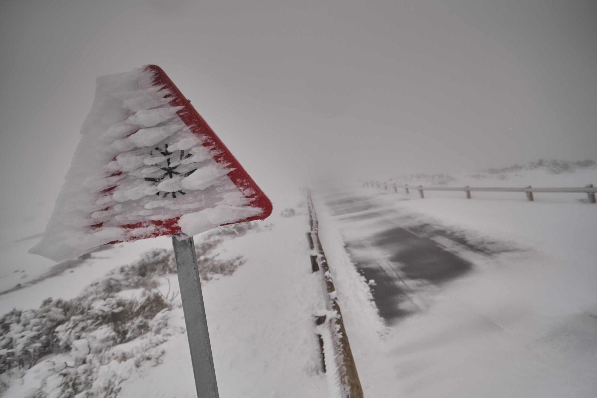 La nieve que dejó 'Filomena' en el Teide