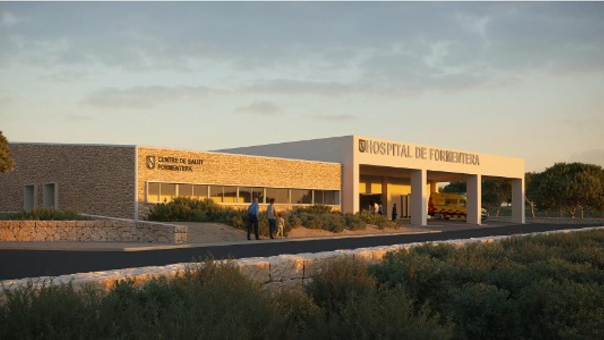 Recreación virtual del centro de salud junto al hospital.