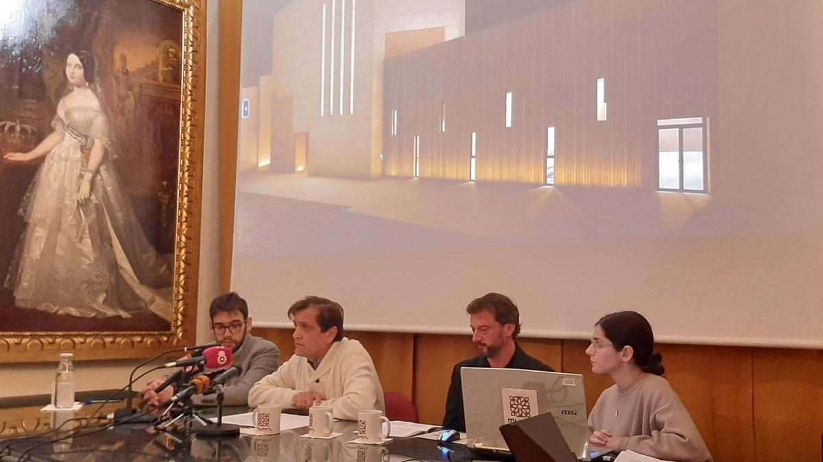 El alcalde y el concejal de Urbanismo, con los arquitectos del estudio Escalar, en la presentación del proyecto en diciembre.