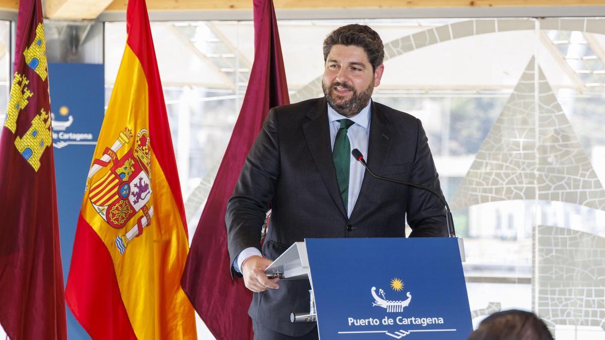 Fernando López Miras, en Cartagena, en una imagen de archivo.