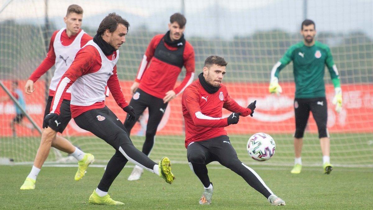 Un entrenamiento del Girona de esta semana.