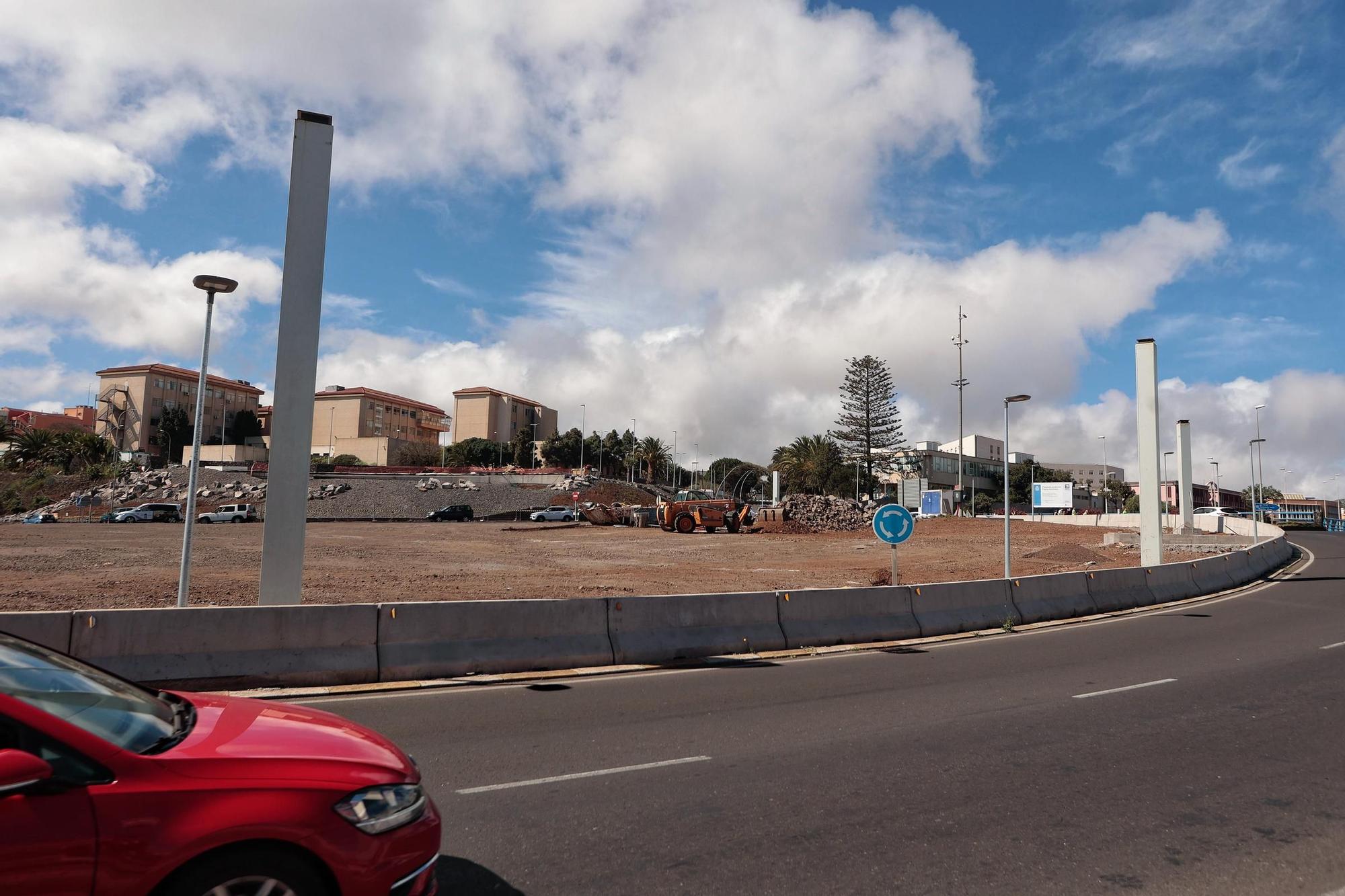 Así están las obras de la nueva pasarela en la rotonda de Padre Anchieta