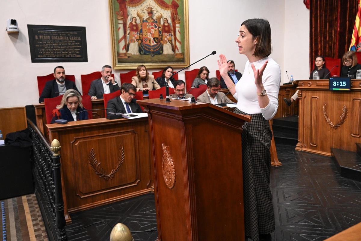 Esther Díez, durante el pasado debate sobre Elche