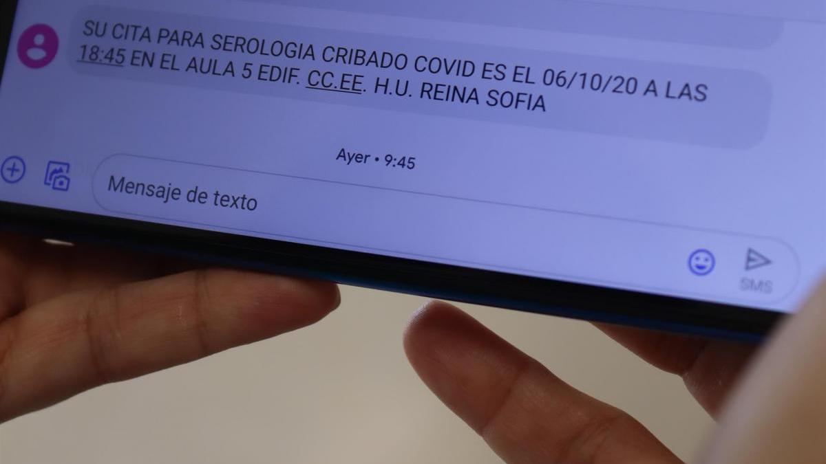 El Hospital Reina Sofía implanta un sistema &#039;sms&#039; de citación y comunicación de resultados covid a sanitarios