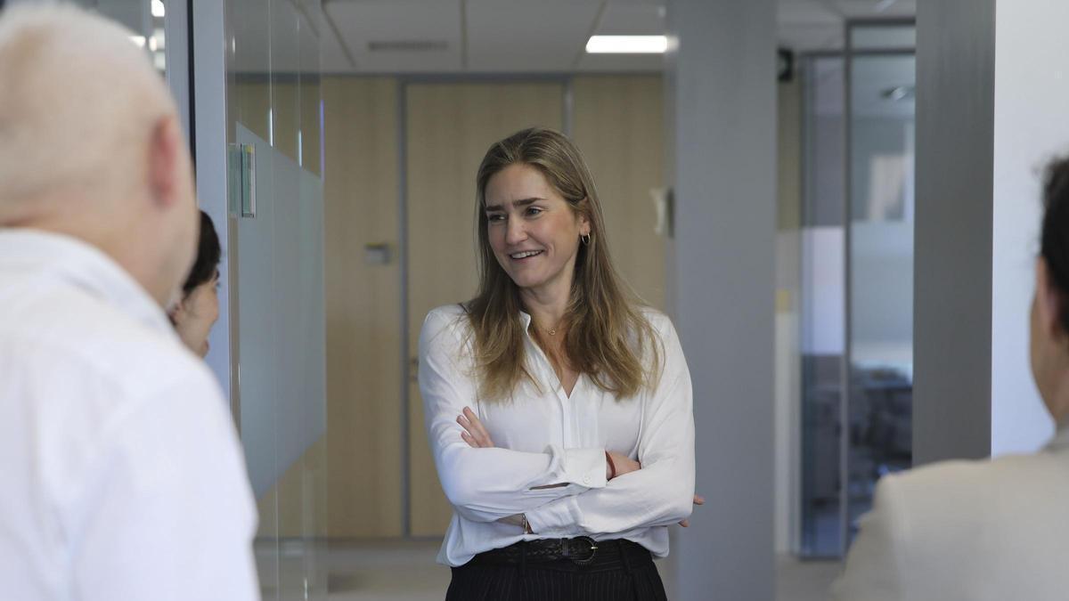 La vicepresidenta tercera y ministra para la Transición Ecológica y el Reto Demográfico, Sara Aagesen, este lunes en una visita institucional.
