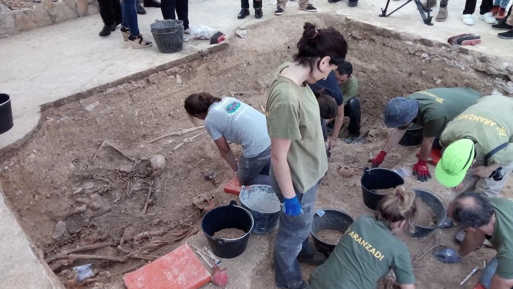 Segundo día de trabajos de exhumación en la fosa de Porreres