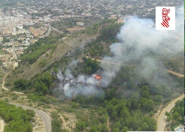 Incendio en el Montgó en Xàbia