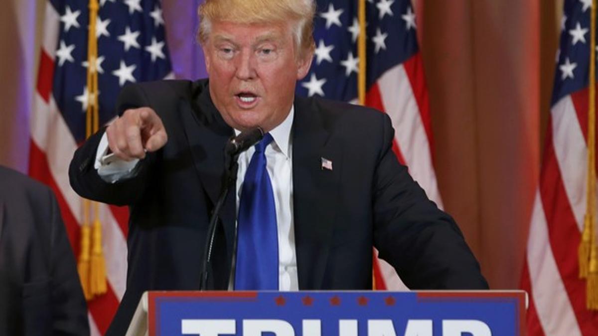 Donald Trump, durante una rueda de prensa en Palm Beach (Florida), tras conocerse los resultados del Supermartes.