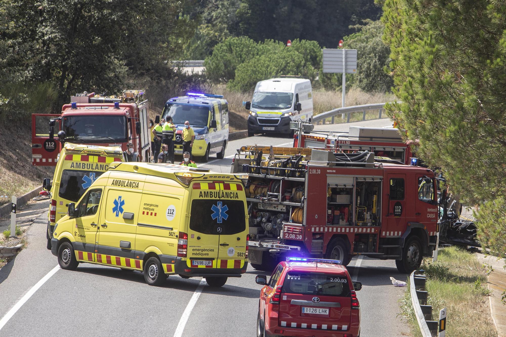 Accident a l'N-II a Fornells de la Selva