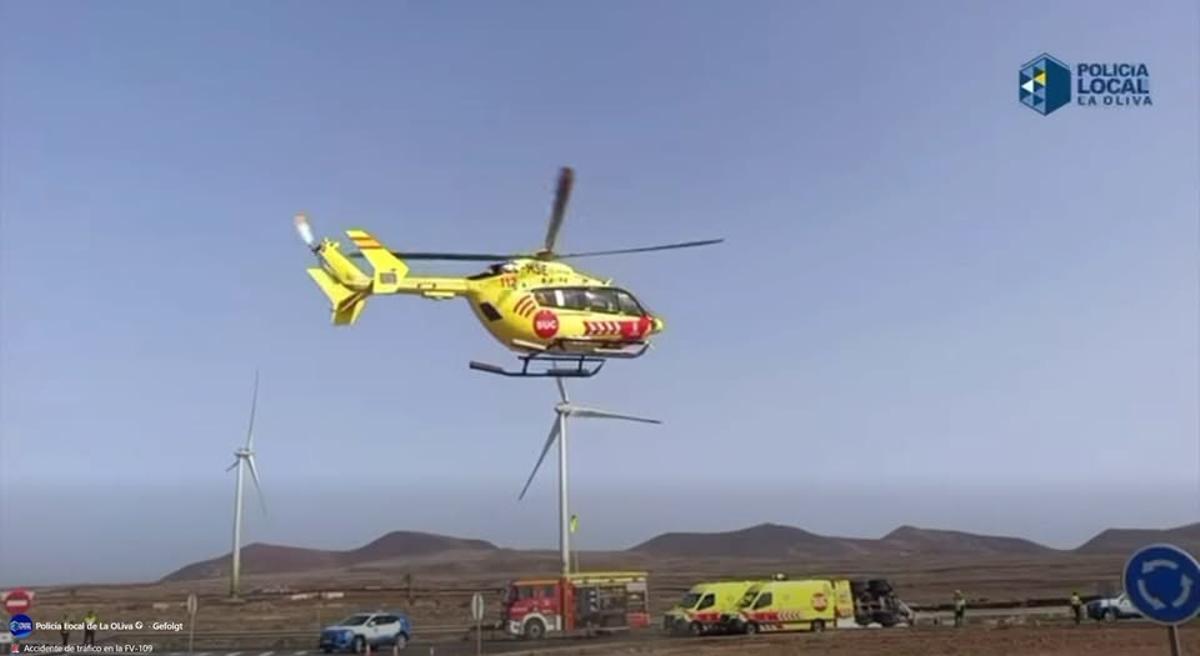 Recuperan a un hombre de una parada cardiorrespiratoria tras volcar el camión con el que circulaba por Lajares, en Fuerteventura