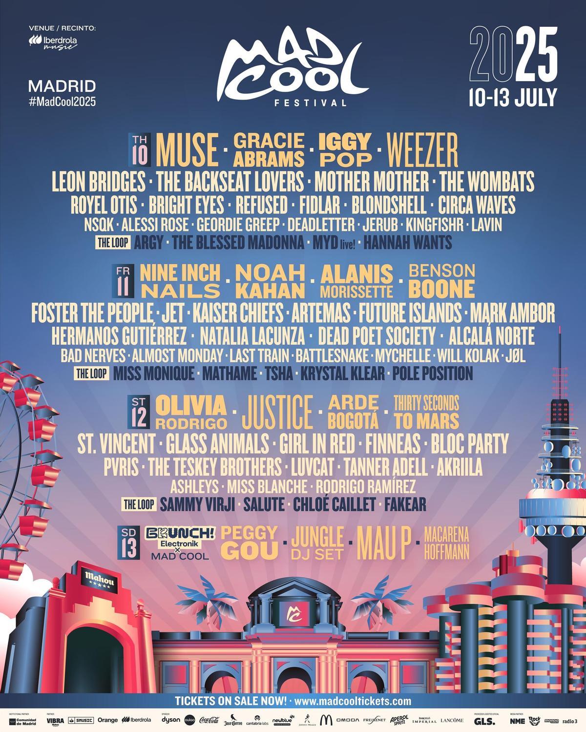 Cartel del Mad Cool 2025.