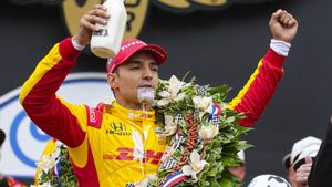 Alex Palou, en el podio de la Indy 500
