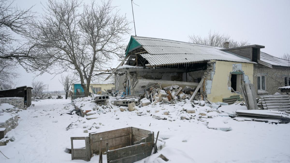 Residents of a deserted village live near the frontline in the Donetsk region