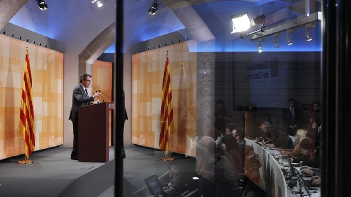 Artur Mas, durante la rueda de prensa que ha ofrecido este viernes.