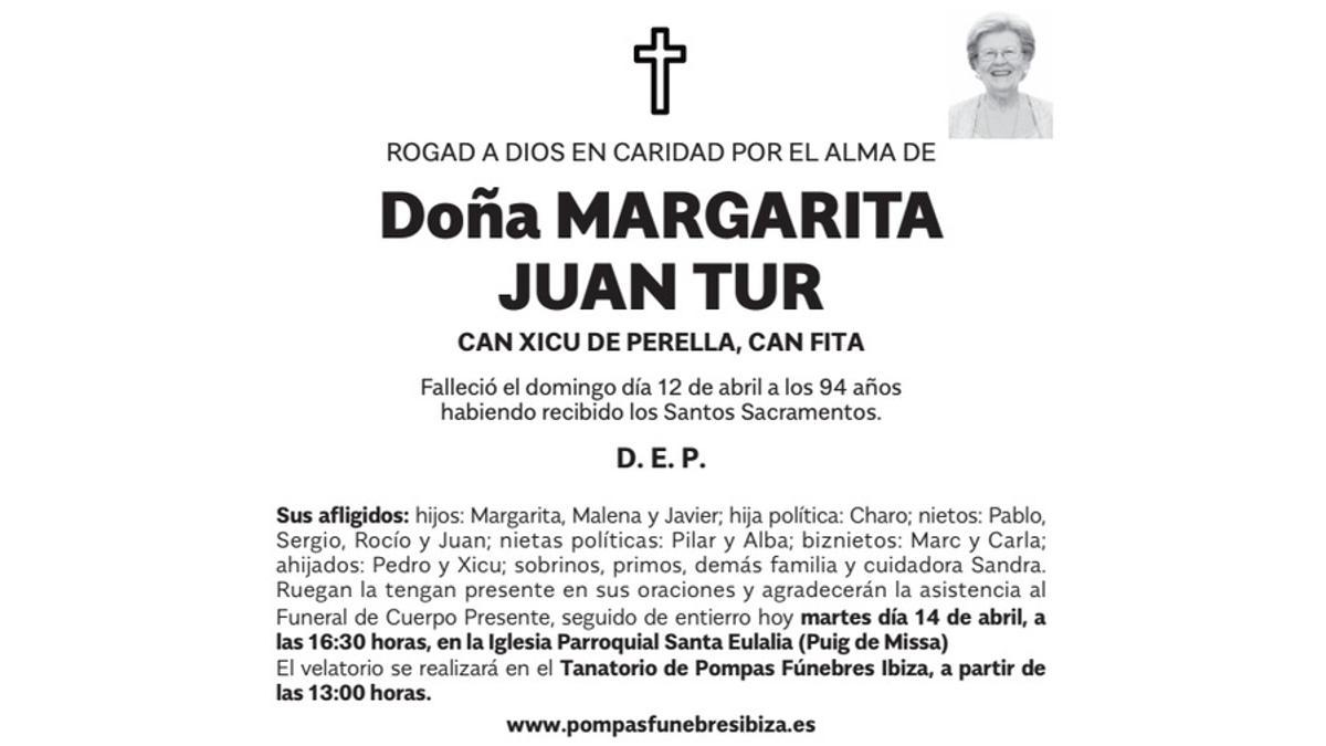Esquela Margarita Juan Tur