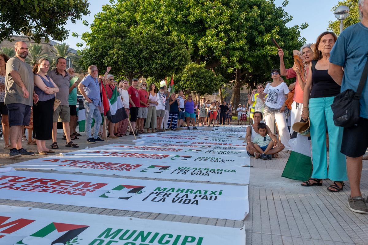 Manifestación en apoyo a Gaza y al pueblo palestino en Palma el viernes 31 de julio de 2026.